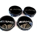 Enjoliveurs centraux de roue noirs mercedes amg 75 mm, lot de 4, compatibles avec les mod�les amg abc, ...