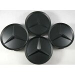 Enjoliveurs de roue en alliage mercedes noir mat 75 mm, lot de 4 pi�ces