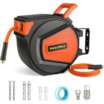 Enrouleur de tuyau d'air comprim� de 20bar / 300psi, tuyau 15m, raccord en laiton 1 / 4' bspt, d�vidoir ...