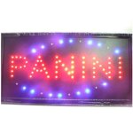 Enseigne lumineuse led avec ecriture panini 47. 5 x 25 x 2 cm 220v + crochets