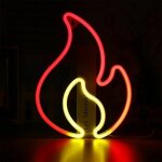 Enseigne au n�on flamme, n�on flamme rouge et jaune avec interrupteur marche / arr�t, enseigne lumineuse ...