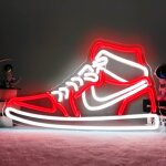 Enseigne n�on sneaker pour chaussures de sport, enseignes lumineuses � led pour gar�ons, pour chambre ...