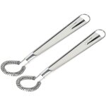 Ensemble de 2 fouets cuisine acier inoxydable, mini cuisine, durable, design ergonomique, � spirale, ...