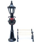 Ensemble de 2 lampes miniatures de no�l pour bancs de parc, d�corations pour maison de poup�es, chemin�e ...