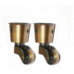 Ensemble de 2 roulettes en laiton, capacit� de charge �lev�e, roulettes universelles pour meubles