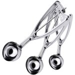Ensemble de 3 cuill�res � biscuits avec g�chette en acier inoxydable ensemble de cuill�res � cr�me glac�e ...