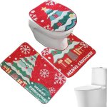 Ensemble de 3 pi�ces pour le bain, comprenant un tapis de bain, un couvre - si�ge de toilette, un couvercle ...