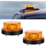 Ensemble de 4 gyrophares led rotatifs, 12 - 24 v, feux stroboscopiques ronds, 2 modes de clignotement, ...