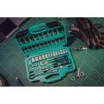 Ensemble de 46 pi�ces, 1 / 4 bouche carr�e 6. 3 outils de kit de r�paration de voiture, cl� � douille ...