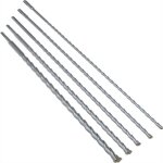 Bgs technic ? lot de 5 forets b�ton sds + extra longs 600 mm ? diam�tres � 8 / 10 / 12 / 16 / 20 mm ? ...