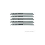 Lames de scie - sabre pour bois, 5 pcs - hcs, 5 dents par pouce, 240 mm - silverline