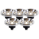 Luedd - lot de 5 ampoule led ar111 gu10 12w 2000k - 3000k dimmable en temp�rature de couleur