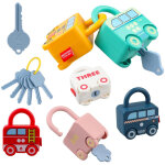 Ensemble de 6 jouets avec cadenas et cl�, jouet montessori pour les enfants de 1 � 5 ans, jouet de voyage ...