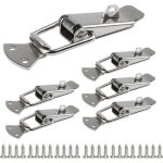 Ensemble de 8 cadenas � ressort en acier inoxydable avec trous pour cadenas (argent, petit (6 pi�ces)) ...