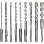 Ensemble de 9 forets � percussion �lectriques de 5 � 16 mm pour murs en b�ton, briques, parpaings, ma�onnerie, ...