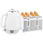 Ensemble bouilloire et grille - pain - homcom - bouilloire 1, 7 l et 2200 w et grille - pain � 4 tranches ...