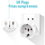 Ensemble de deux adaptateurs de prise britannique, adaptateur de voyage france vers royaume - uni, convient ...