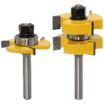 Ensemble de fraises � rainure et langue 8mm tige 1 - 1 / 4 pouces longueur de lame outils de fraise � ...