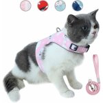 Deesse shop - ensemble laisse et harnais anti - �vasion pour chat, gilet r�fl�chissant r�glable en maille ...