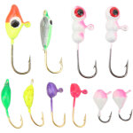 Ensemble de leurres de p�che sur glace avec t�tes m�talliques color�es en acier au carbone pour ext�rieur ...
