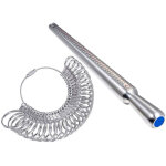 Ensemble de mesureurs de bagues en m�tal avec mandrin, outil de mesure pour bagues et bagues.
