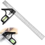 Ensemble d'outils �querres combin�es en acier inoxydable avec r�gle d'angle 45 / 90 degr�s et niveau ...