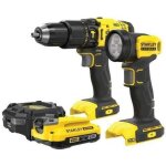 Ensemble d'outils stanley sfmck210d1 - qw (sfmcd711 + sfmcl020) 18 v 1x2 0 ah accu.