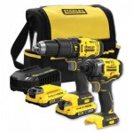 Ensemble d'outils stanley sfmck465d2s - qw (sfmcd711 + sfmcf800) 18 v 2x2 0 ah accu.