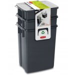 Ensemble de paniers de tri de 2 x 10 l + 6 l poubelles multicolores - curver