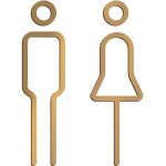 Ensemble de panneaux de toilettes pour hommes et femmes, panneaux de salle de bain, panneaux de toilettes ...