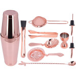 Ensemble shaker � cocktail 11 pi�ces en acier inoxydable rose gold - outil de mixologie pour bar � domicile ...