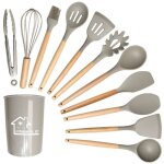 Ensemble d'ustensiles de cuisine en silicone 12 pi�ces, ustensiles de cuisine avec porte - ustensiles, ...