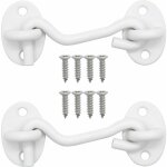 Crochet de (3inch) 2 pi�ces pour serrures porte de grange, salle de bain, fen�tre, porte coulissante, ...