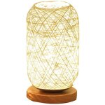 Lampe de chevet en corde de rotin et bois - ensoleillé Lampe de chevet en corde de rotin et bois - ensoleillé