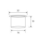 Entr�e de batteuse diam�tre 22mm hauteur 19mm finition nickel� mat heracles entree - nkm