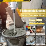 Eosnow b�tonni�re �lectrique 2600 w, b�tonni�re portable, 6 vitesses r�glables, pour le m�lange de mortier, ...