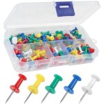 �pingles � dessin, lot de 100 punaises r�utilisables avec bo�te de rangement en plastique solide, punaises ...