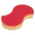 �ponge cellulosique spontex 92 r�curage avec abrasif � forme ergonomique 148x80x29mm blond rouge sachet ...