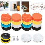 Vurahome - �ponge de polissage pour voiture, avec adaptateur de foret m10, jeu de 22 tampons de polissage, ...