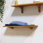 Equerre en bois teck huil�e - 18x55x175mm - fixation pour etag�re murale (lot de 2)