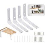 Equerre etagere murale, 4pcs equerre metal 200x150mm equerre charge lourde support etagere murale pour ...