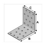 Alsafix - equerre perfore sans renforts type ep - dimension : 80 / 80 / 80