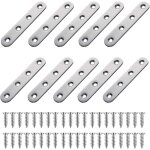 Equerre plate fixation inox, 10 pi�ces pattes d'assemblage perfor�e plates metal, supports de fixation ...