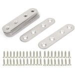 �querres plate en inox, 10 pi�ces pattes d'assemblage en m�tal, supports de fixation droits plats, plaques ...
