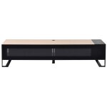 Erard - meuble tv naga 2000 nordic beige et noir + trappe de rangement + chargeur 4 usb pour tv 40 85'' ...