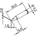 Ersa 102 cd lf 16 panne de fer  souder forme de burin, droite taille de la panne 1. 6 mm contenu 1 pc(s) ...