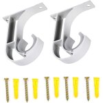 Ersandy - 2 pcs support mural pour tringle � rideau support de tringle � rideau supports de fixation ...