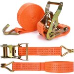 Ersandy - 2 pi�ces sangle � cliquet avec crochets, longueur 6 m, largueur 3. 8 mm, sangle d'arrimage ...