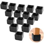 24pcs carr� protege pied de chaise prot�ge jambes table et chaise pvc capuchons carr�s avec feutre protege ...