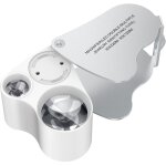 Ersandy - 30 x 60 loupe bijoutier, led loupe eclairante horloger, gemmes bijoux pierres timbres pieces ...